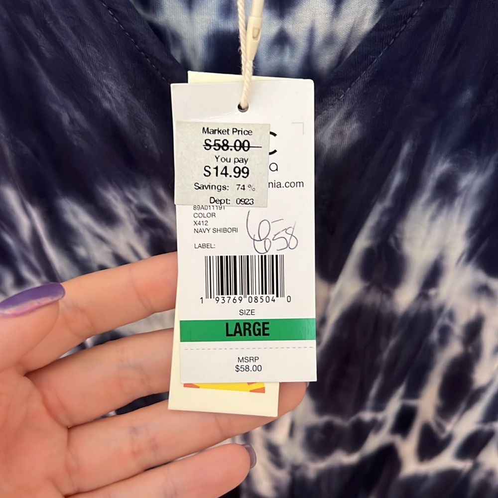 Tie dye blue button down tank - Picture 3 of 4